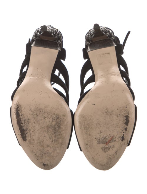 Miu Miu Suede Crystal Embellishments Gladiator Sandals