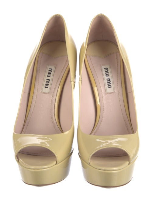 Miu Miu Patent Leather Cutout Accent Pumps