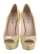 Miu Miu Patent Leather Cutout Accent Pumps