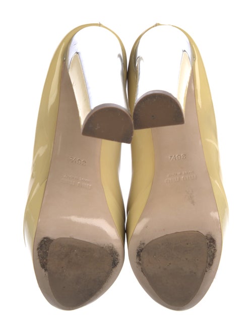 Miu Miu Patent Leather Cutout Accent Pumps