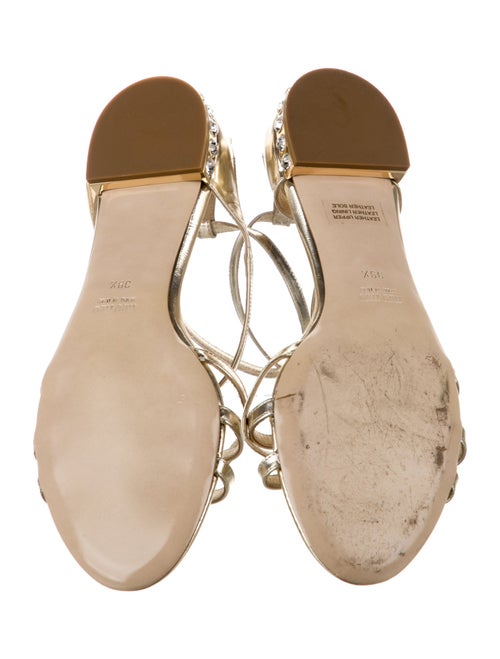 Miu Miu Patent Leather Crystal Embellishments Sandals