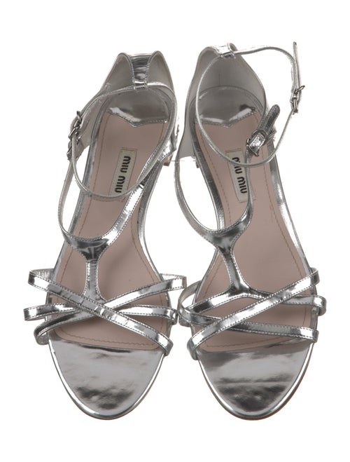 Miu Miu Patent Leather Crystal Embellishments Sandals