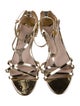 Miu Miu Patent Leather Crystal Embellishments T-Strap Sandals