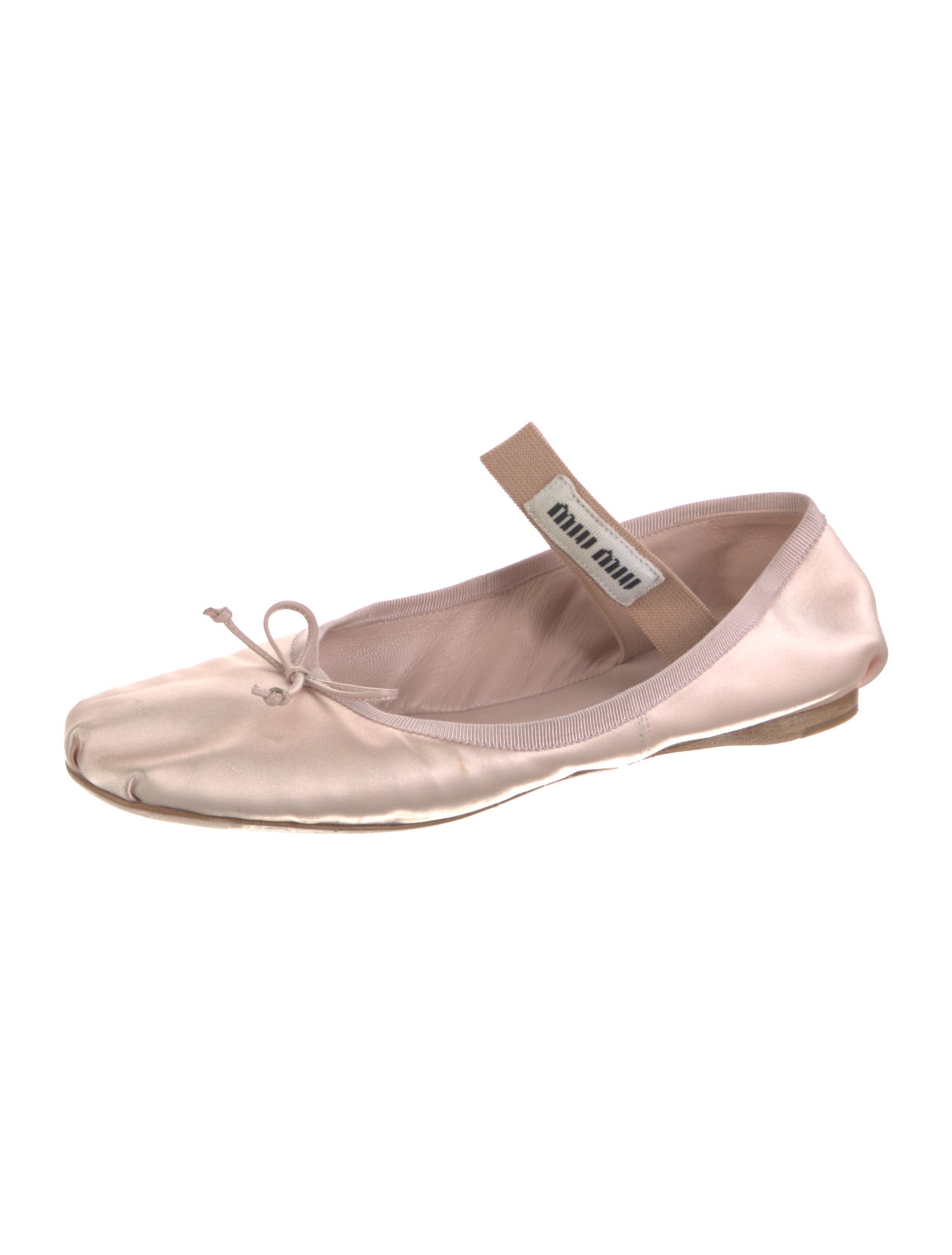 Miu Miu Satin Grosgrain Trim Mary Jane Flats
