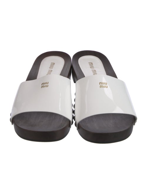 Miu Miu Leather Studded Accents Slides