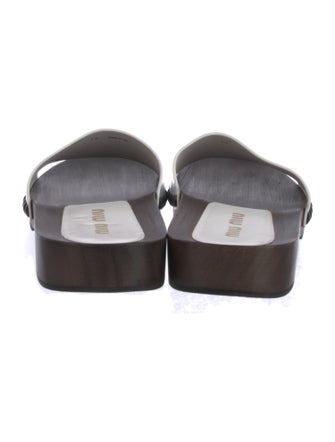 Miu Miu Leather Studded Accents Slides
