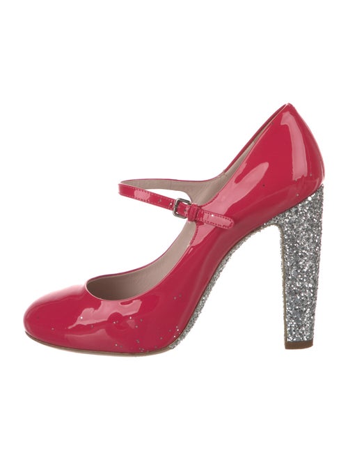 Miu Miu Patent Leather Glitter Accents Pumps