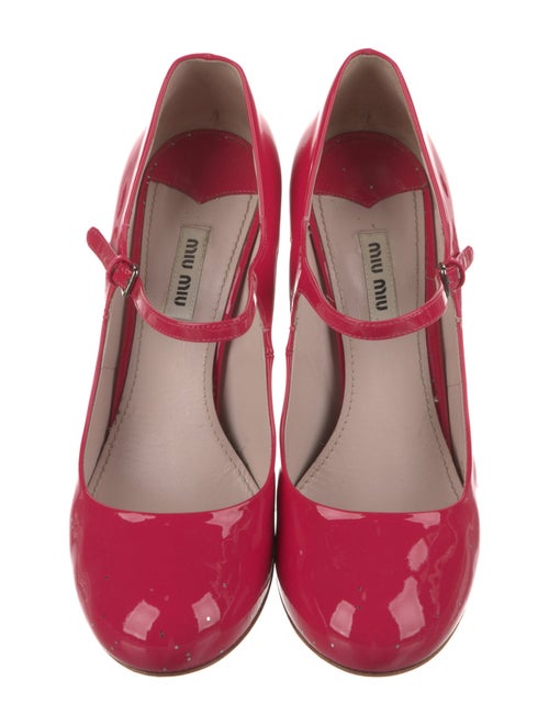 Miu Miu Patent Leather Glitter Accents Pumps