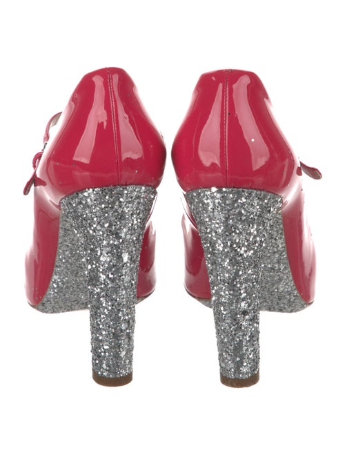Miu Miu Patent Leather Glitter Accents Pumps