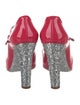 Miu Miu Patent Leather Glitter Accents Pumps