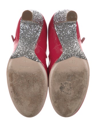 Miu Miu Patent Leather Glitter Accents Pumps