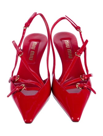 Miu Miu Patent Leather Slingback Pumps