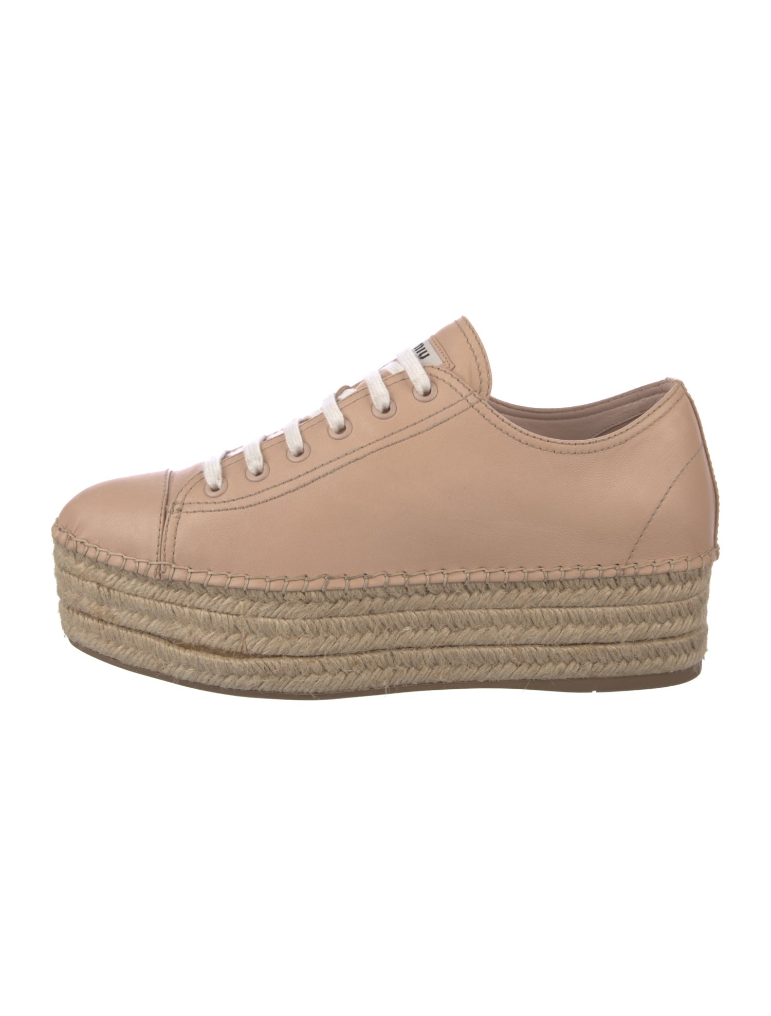 Miu Miu Leather Braided Accents Espadrilles