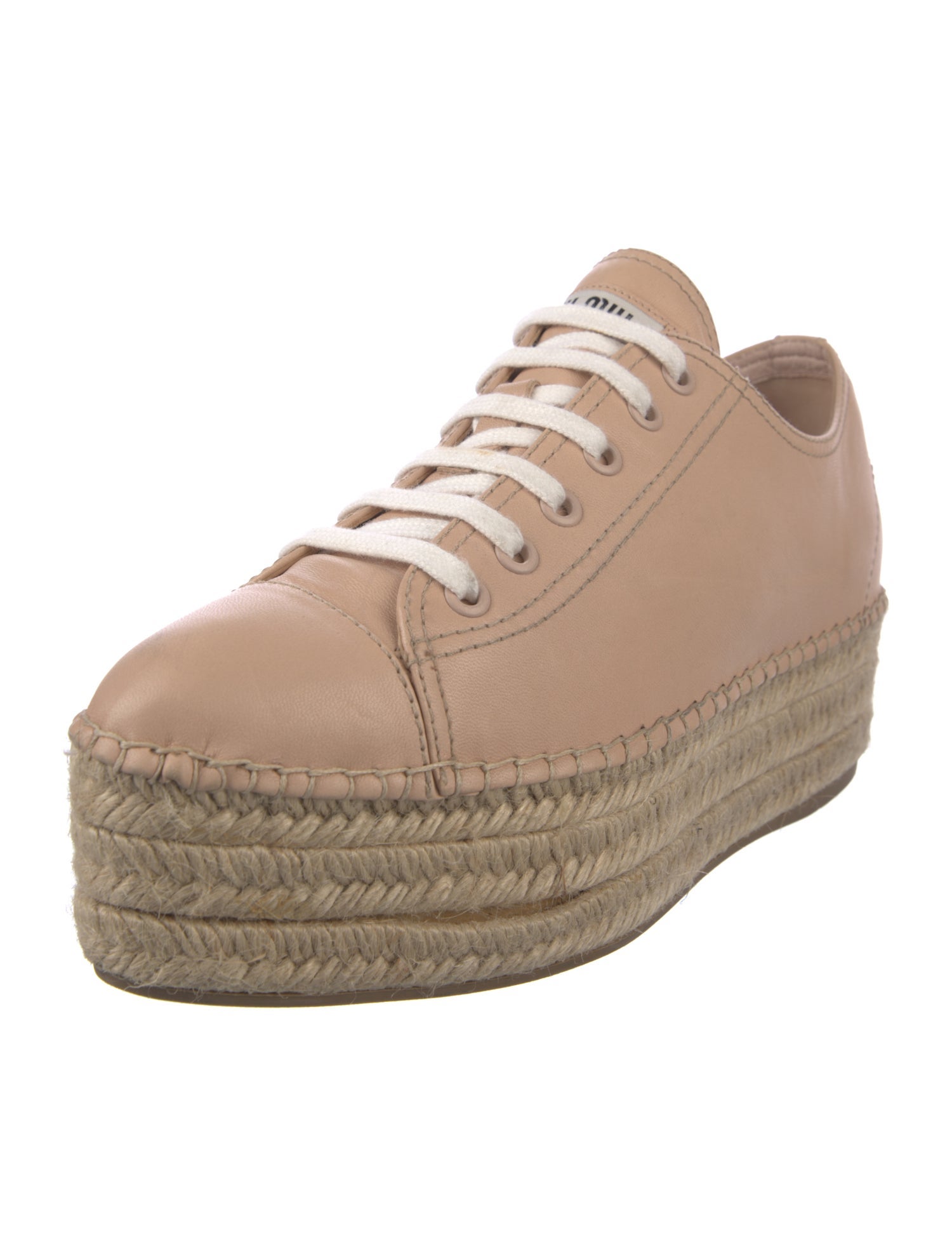 Miu Miu Leather Braided Accents Espadrilles