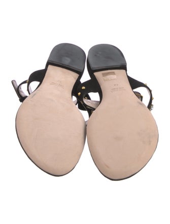 Miu Miu Suede Crystal Embellishments Sandals