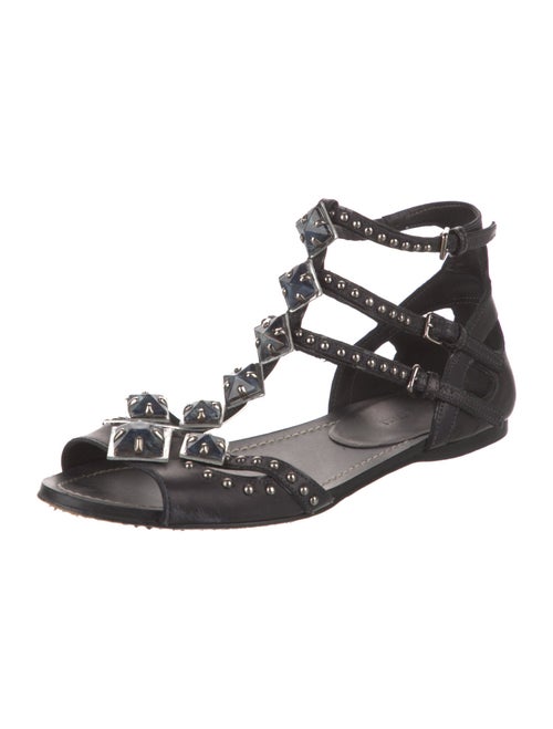 Miu Miu Leather Studded Accents Gladiator Sandals