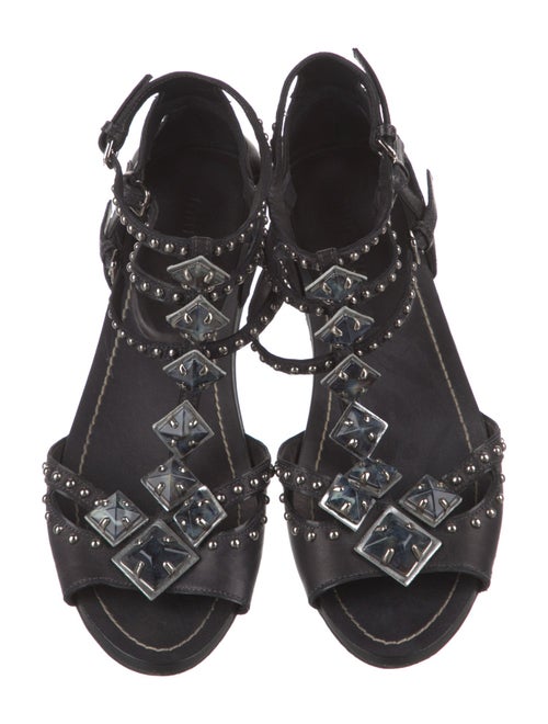 Miu Miu Leather Studded Accents Gladiator Sandals