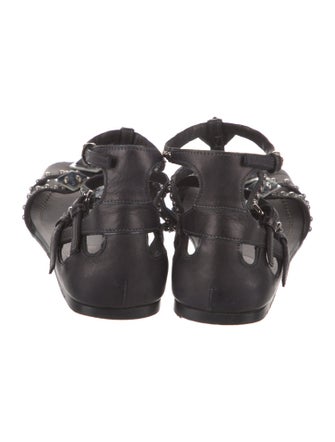 Miu Miu Leather Studded Accents Gladiator Sandals