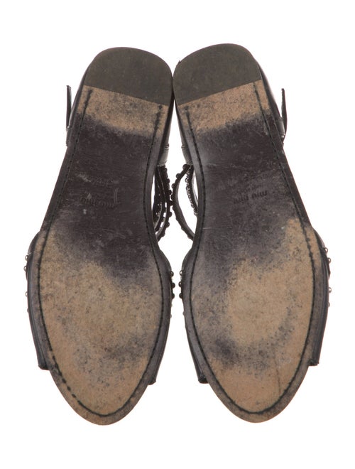 Miu Miu Leather Studded Accents Gladiator Sandals