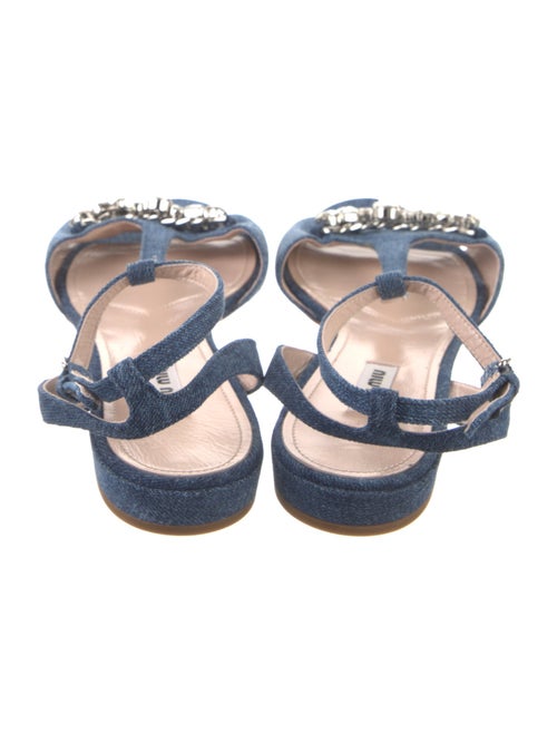 Miu Miu Denim T-Strap Sandals