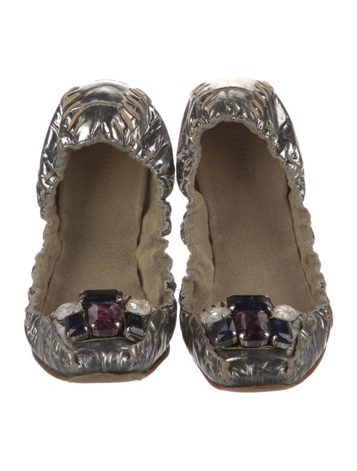 Miu Miu Leather Crystal Embellishments Sneakers