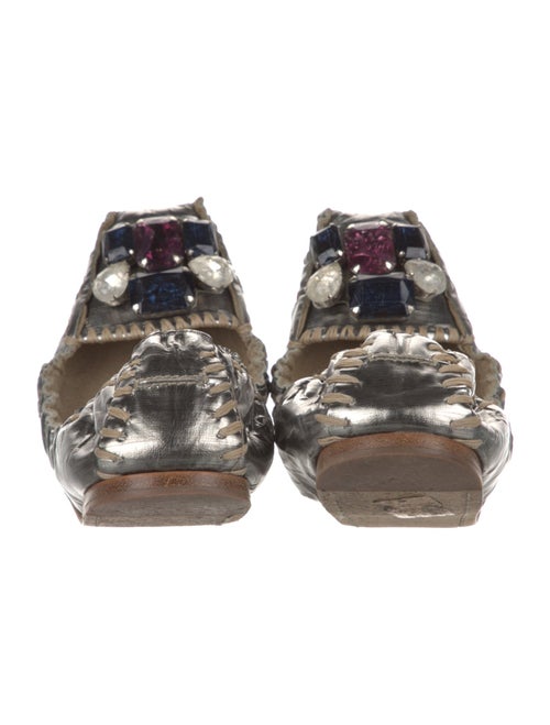 Miu Miu Leather Crystal Embellishments Sneakers