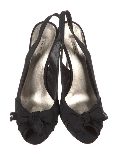 Miu Miu Bow Accents Slingback Pumps