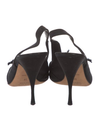 Miu Miu Bow Accents Slingback Pumps