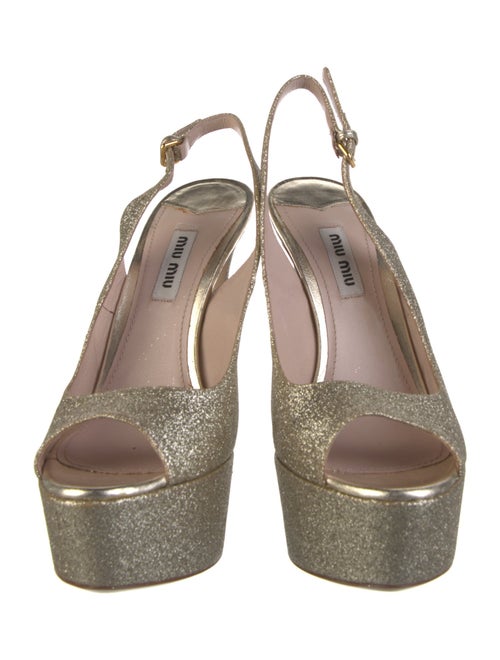 Miu Miu Glitter Glitter Accents Slingback Sandals