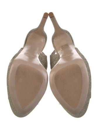 Miu Miu Glitter Glitter Accents Slingback Sandals