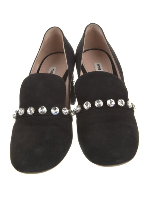 Miu Miu Suede Crystal Embellishments Pumps