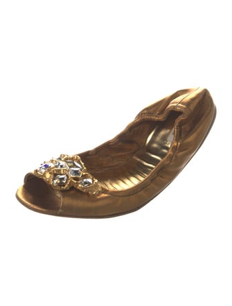 Miu Miu Leather Printed Ballet Flats