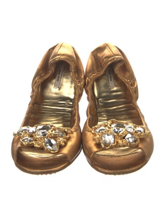 Miu Miu Leather Printed Ballet Flats