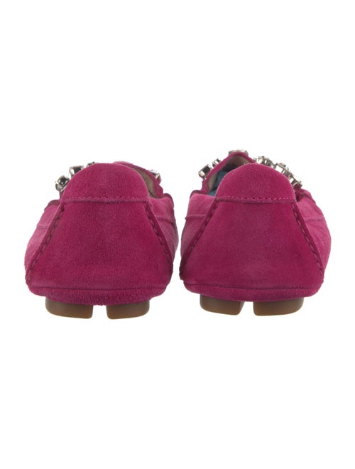 Miu Miu Suede Crystal Embellishments Loafers