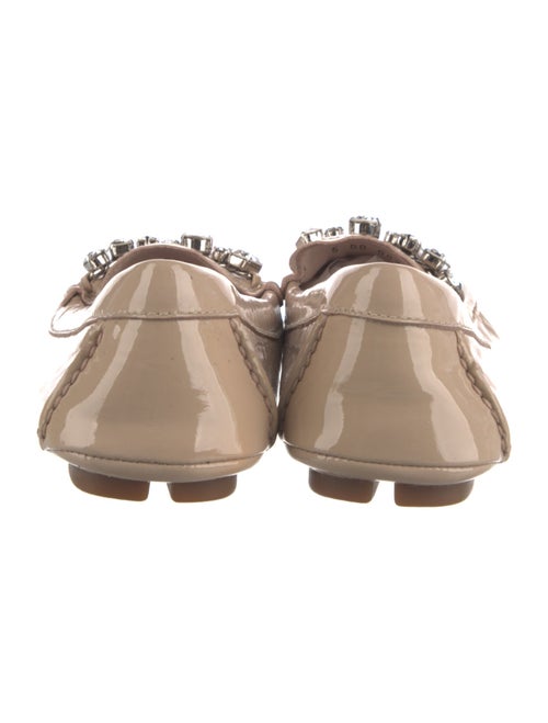 Miu Miu Patent Leather Crystal Embellishments Loafers