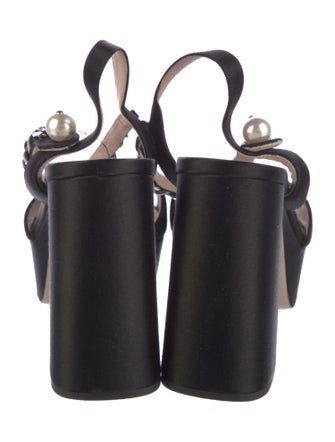 Miu Miu Patent Leather Chain-Link Accents Sandals