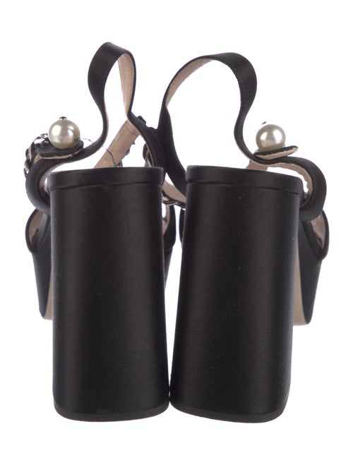 Miu Miu Patent Leather Chain-Link Accents Sandals