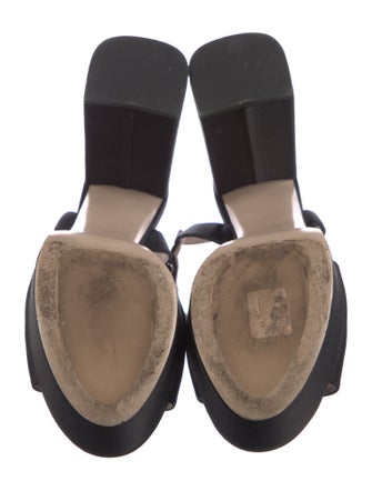 Miu Miu Patent Leather Chain-Link Accents Sandals