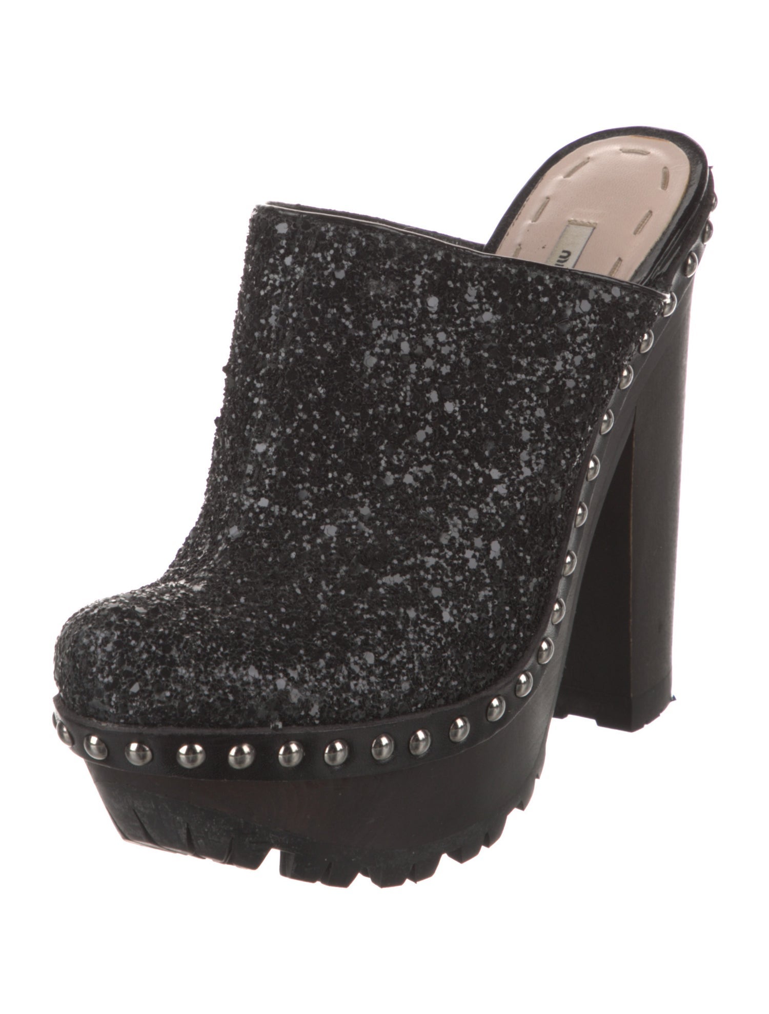 Miu Miu Glitter Glitter Accents Mules