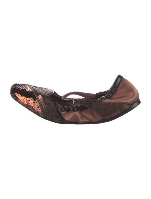 Miu Miu Satin Sequin Embellishments Ballet Flats