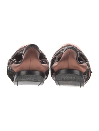 Miu Miu Satin Sequin Embellishments Ballet Flats