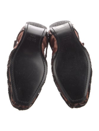 Miu Miu Satin Sequin Embellishments Ballet Flats