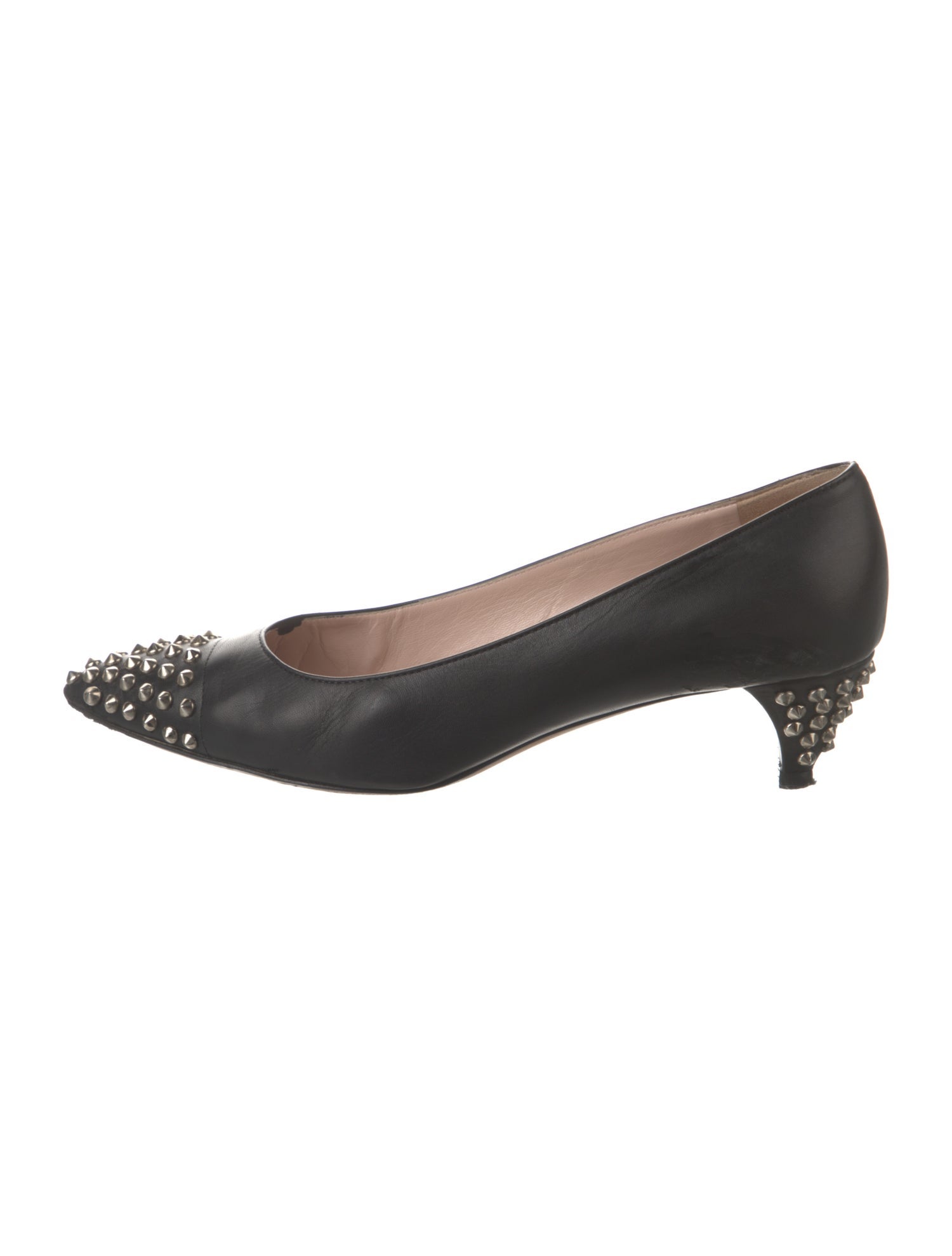 Miu Miu Leather Studded Accents Pumps