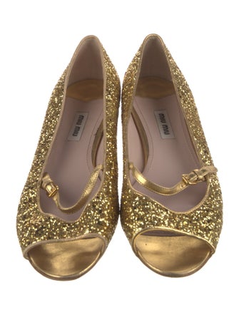 Miu Miu Glitter Mary Jane Flats
