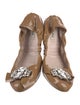 Miu Miu Patent Leather Bow Accents Ballet Flats