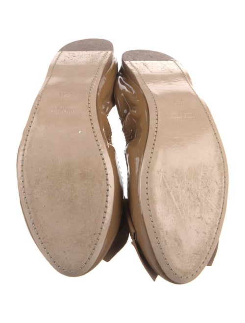 Miu Miu Patent Leather Bow Accents Ballet Flats