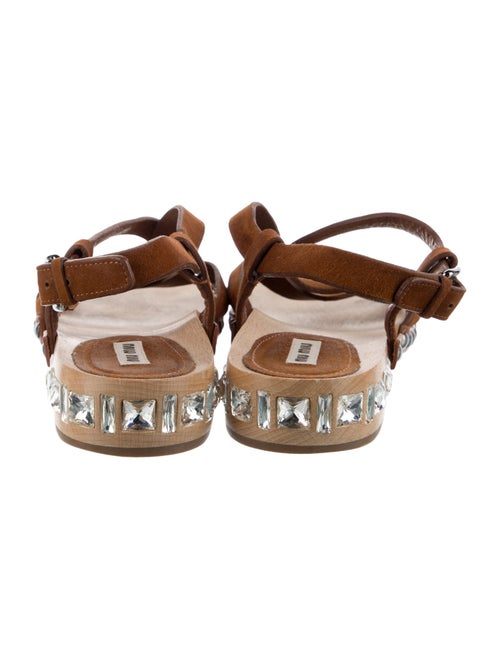 Miu Miu Suede Crystal Embellishments Gladiator Sandals
