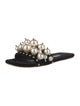 Miu Miu Velvet Studded Accents Slides