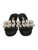 Miu Miu Velvet Studded Accents Slides