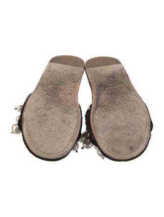 Miu Miu Velvet Studded Accents Slides